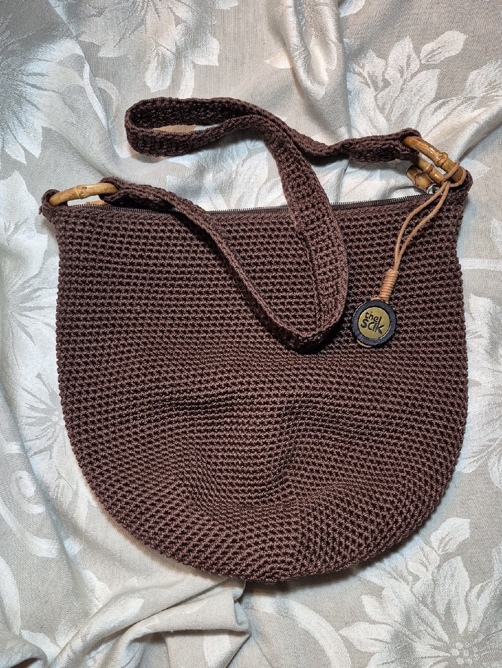 The Sak Brown Crochet • Bamboo • Hobo Bag